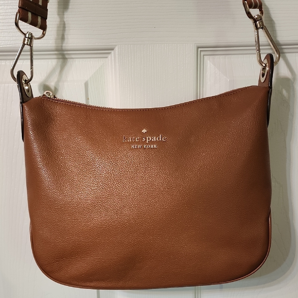 Kate Spade Brown Leather Shoulder Bag with Adjustable Strap